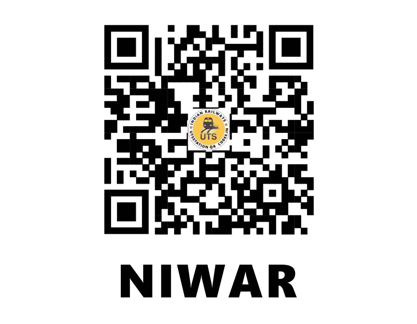 UTS QR Code for NIWAR - NWR (WC - MADHYA PRADESH)